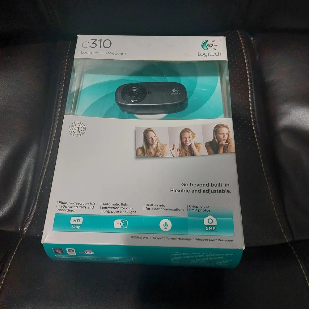 Logitech C310 HD Webcam - Black and White